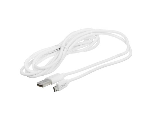 Кабель PERO DC-03 micro-USB, 2А, 2м, белый