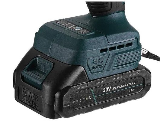 Дрель-шуруповерт Zitrek Greenpower 20 PRO (бесщеточный, 20В, 1х2.0Ач) 085-1313