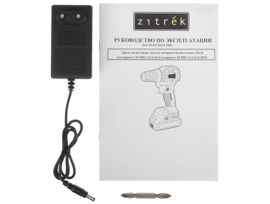 Дрель-шуруповерт Zitrek Greenpower 20 PRO (бесщеточный, 20В, 1х2.0Ач) 085-1313
