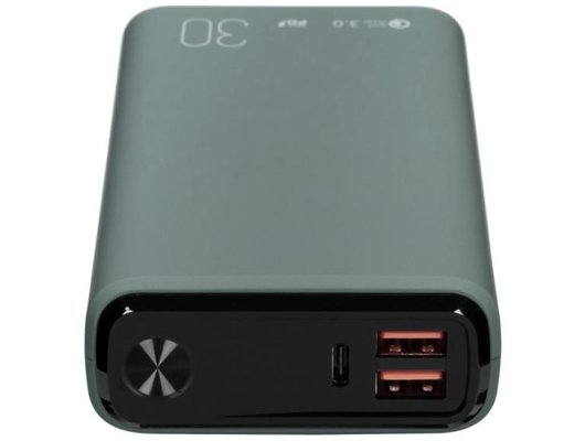 Внешний аккумулятор OLMIO QS-30, 30000mAh, space-gray