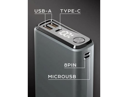 Внешний аккумулятор OLMIO QS-30, 30000mAh, space-gray