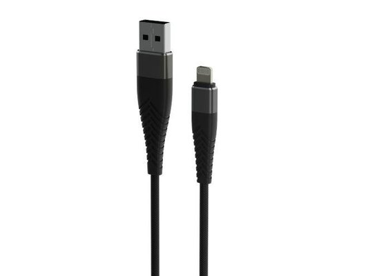 Кабель OLMIO SOLID, USB 2.0 - lightning, 1.2м, 2.1A, черный,  039515