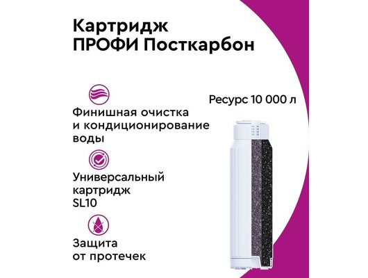 Картридж для проточных систем БАРЬЕР ПРОФИ ПостКарбон Сменный модуль