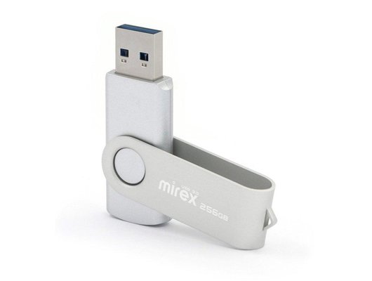 USB Флеш Mirex 256Gb USB 3.0 SWIVEL SILVER (13600-FM3SS256)