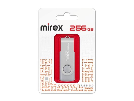 USB Флеш Mirex 256Gb USB 3.0 SWIVEL SILVER (13600-FM3SS256)
