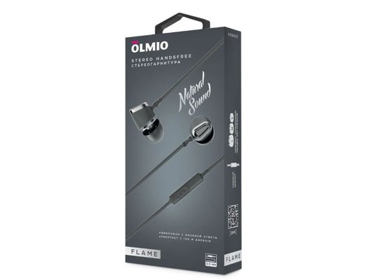 Гарнитуры OLMIO Flame 3.5мм серые