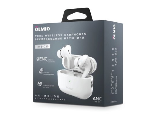 Гарнитуры TWS стерео OLMIO TWE-23 ANC+ENC Белые