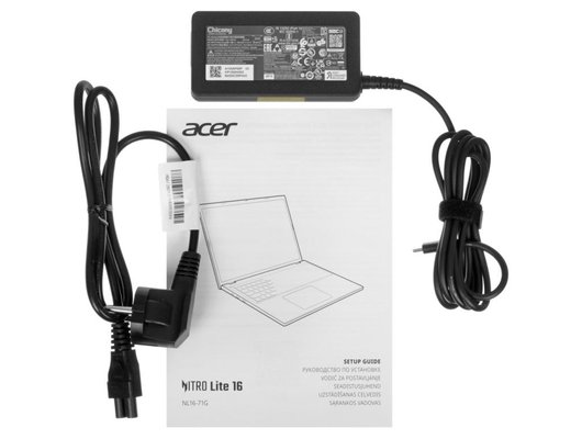 Ноутбук игровой Acer Nitro Lite NL16-71G-539D/NH.DAECD.002/ Core i5-210H/16Gb/512Gb/16 WUXGA 180Hz/RTX4050 6Gb/DOS