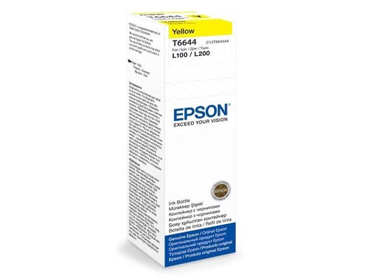 Картридж струйный Epson C13T66444A желтые чернила для L100/110