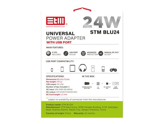 Сетевой адаптер для ноутбука STM BLU24