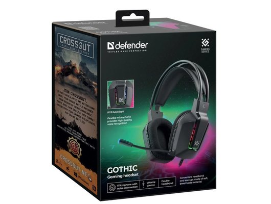 Игровые наушники проводные Defender Gothic RGB