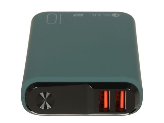 Внешний аккумулятор OLMIO QS-10 10000mAh 22.5W темно-зеленый (039185)