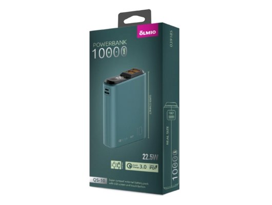 Внешний аккумулятор OLMIO QS-10 10000mAh 22.5W темно-зеленый (039185)