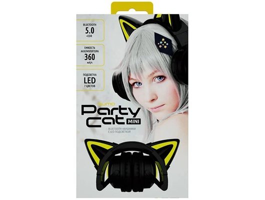 Наушники накладные QUMO PARTY CAT MINI ВТ 0052 Черно-желтые