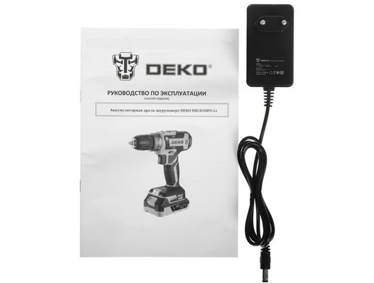 Дрель-шуруповерт DEKO DKCD20FU-Li (кейс 2 АКБ набор 63 пр) (063-4093)