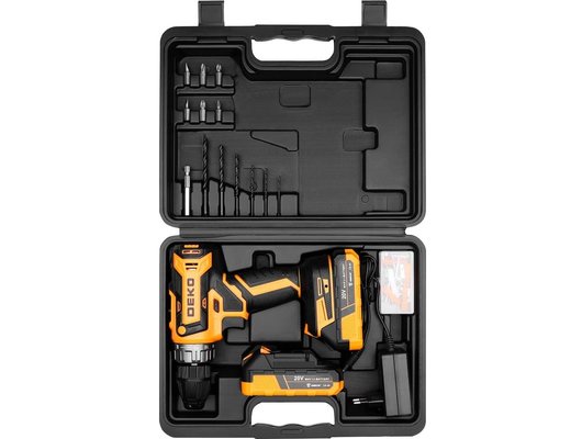 Дрель-шуруповерт DEKO DKCD20FU-Li (кейс 2 АКБ набор 63 пр) (063-4093)