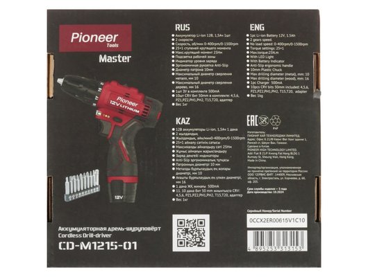 Дрель-шуруповерт PIONEER CD-M1215-01