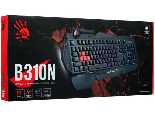 Клавиатура проводная игровая A4Tech Bloody B310N черный