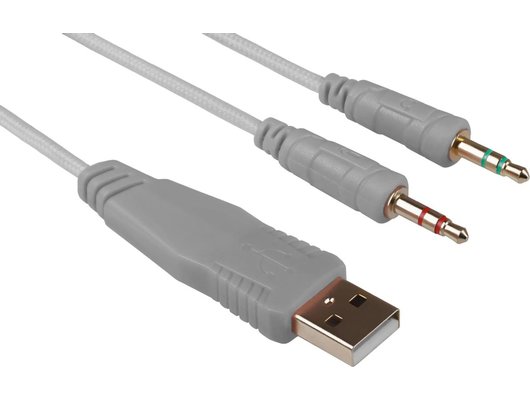 Игровые наушники проводные Defender Ghost LED белый