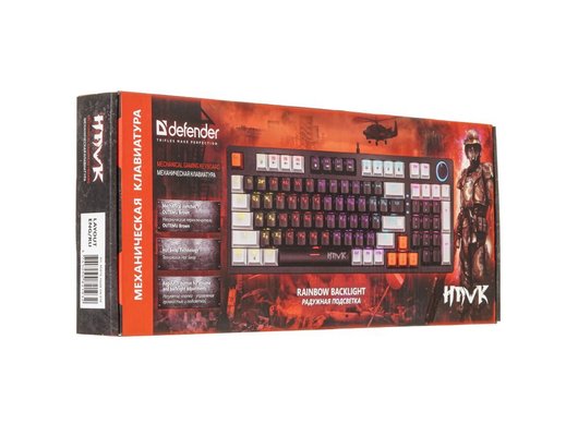Клавиатура проводная игровая DEFENDER Hawk GK-418 черный