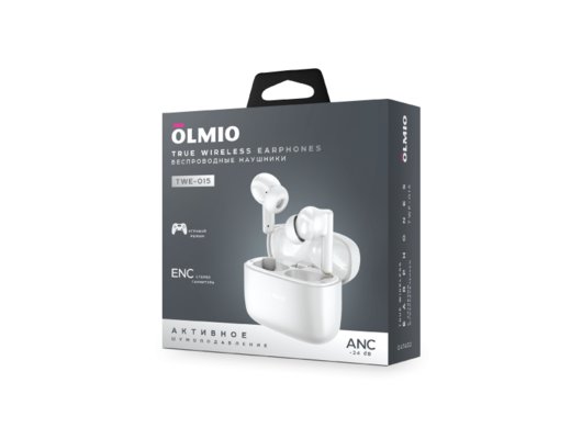 Гарнитуры TWS стерео OLMIO TWE-15 ANC+ENC Белые