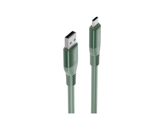 Кабель OLMIO SHIELD USB2.0 - Type-C 66W 6A 1.2м (041720) Зеленый