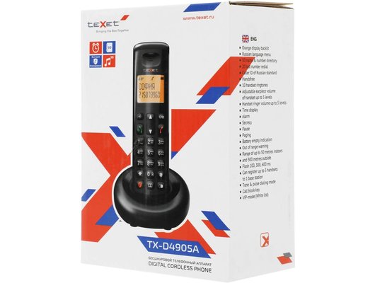 Радиотелефон TeXet TX-D4905A черный
