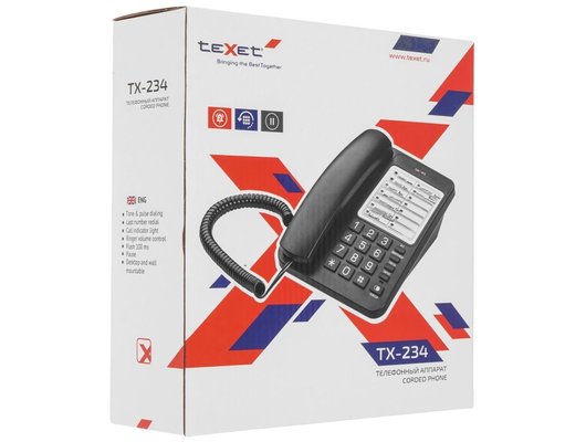 Проводной телефон TeXet TX-234 черный