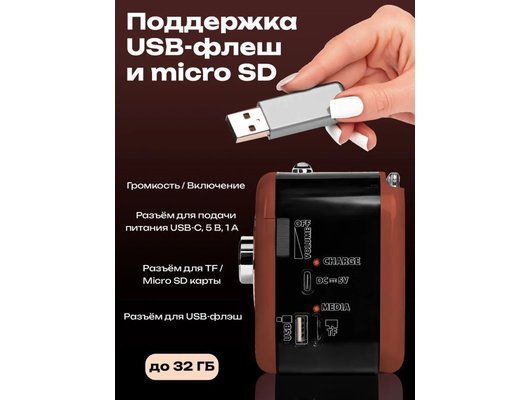 Радиоприемник Ritmix RPR-033 Шоколадный