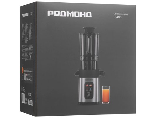 Шнековая соковыжималка РЕДМОНД J1408 черный/сталь