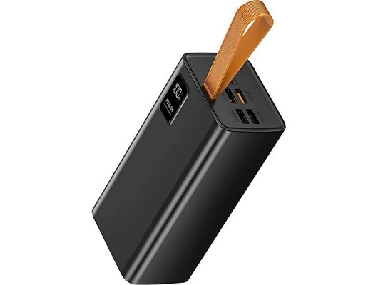Внешний аккумулятор PERO PB08 40000 mAh, Li-Pol, output USB-C + 4 USB-A, черный