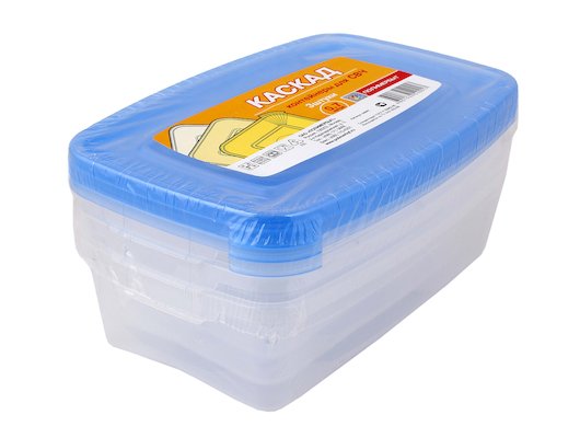 Контейнер ПОЛИМЕРБЫТ 54001 Комплект (3шт) д/СВЧ 0.7л. КАСКАД 36 54001