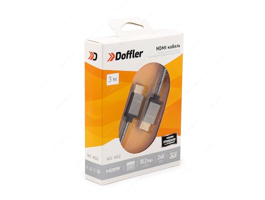 Кабель DOFFLER WC 402-3 HDMI(m) - HDMI(m) в шнурке 3м.