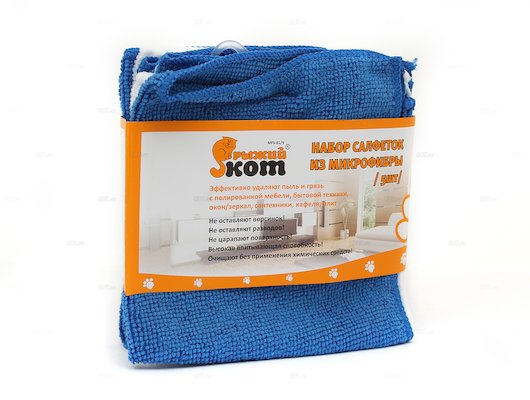 Средства по уходу за кухней РЫЖИЙ КОТ MFS-01/5 Набор салфеток из микрофибры 5шт размер 30х30см (310238)