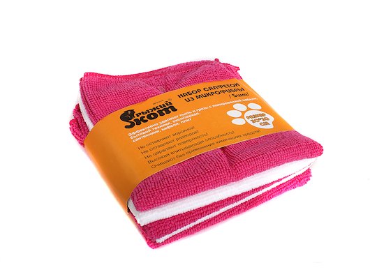 Средства по уходу за кухней РЫЖИЙ КОТ MFS-01/5 Набор салфеток из микрофибры 5шт размер 30х30см (310238)