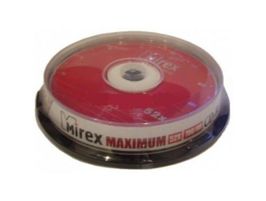 DVD-диск CD-R Mirex MAXIMUM 700 Мб 52x Cake box 10 (UL120052A8L)