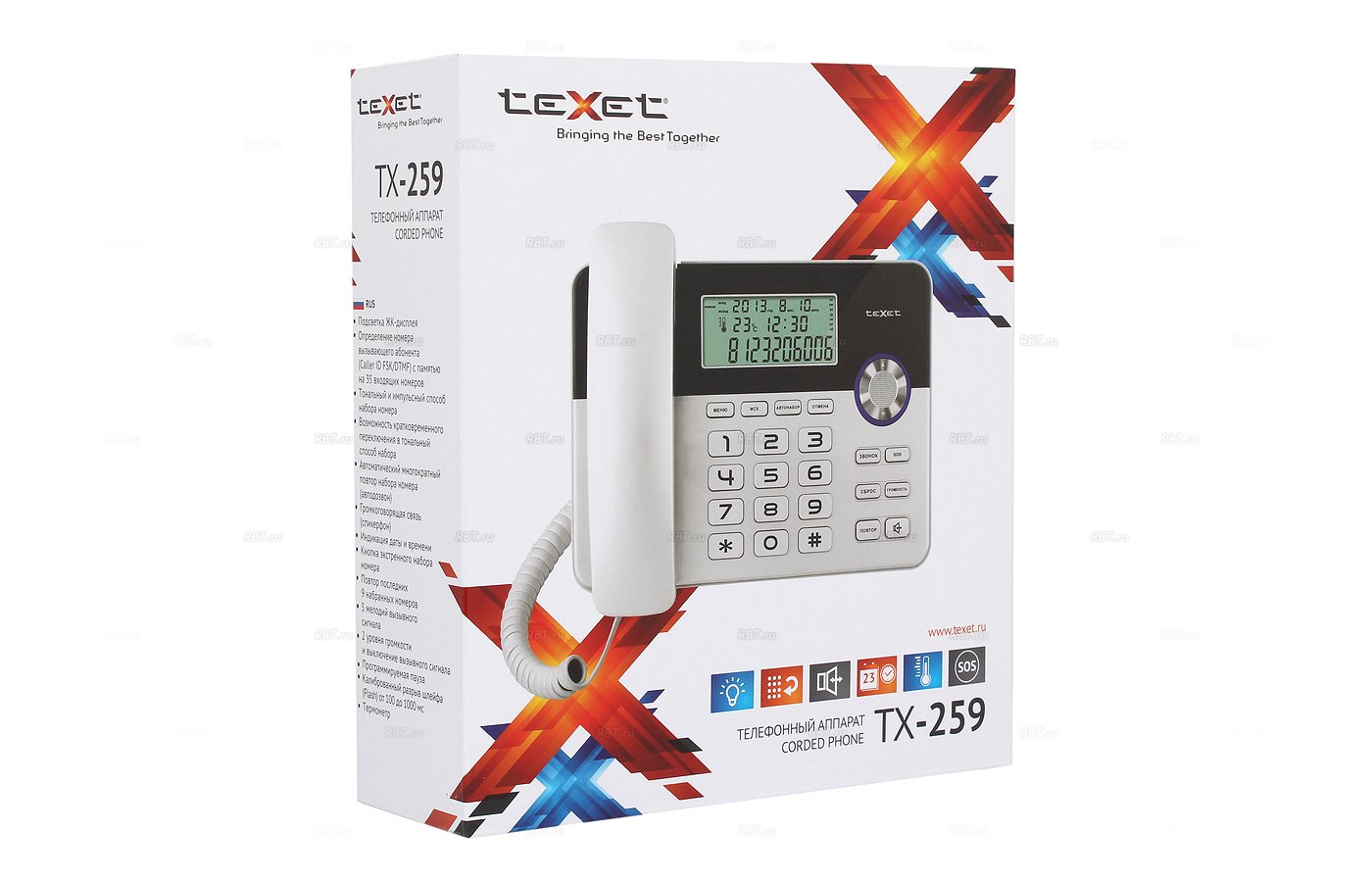 Проводной телефон TeXet TX-259 черный/серебристый - купить в  интернет-магазине RBT.ru. Цены, отзывы, характеристики и доставка в  Челябинске