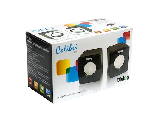 Компьютерные колонки Dialog Colibri AC-02UP BLACK WHITE USB