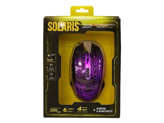 Мышь проводная игровая Qumo Solaris M10 + коврик