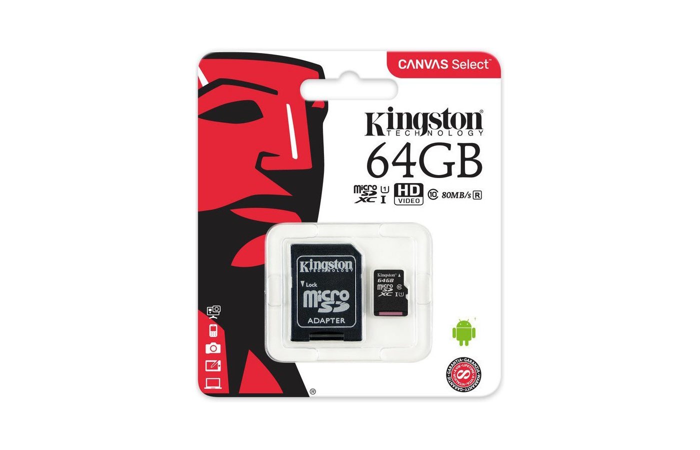 Карта памяти 128gb kingston sdcs2 128gb microsdxc class 10 uhs i sd adapter