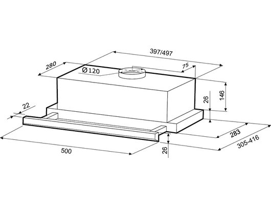 Вытяжка KRONA Kamilla slim 500 white