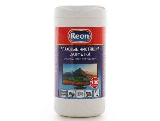 Чистящие средства для ОргТехники Reon 01-016 влажные салфетки 100 шт
