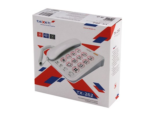 Проводной телефон TeXet TX-262 светло-серый