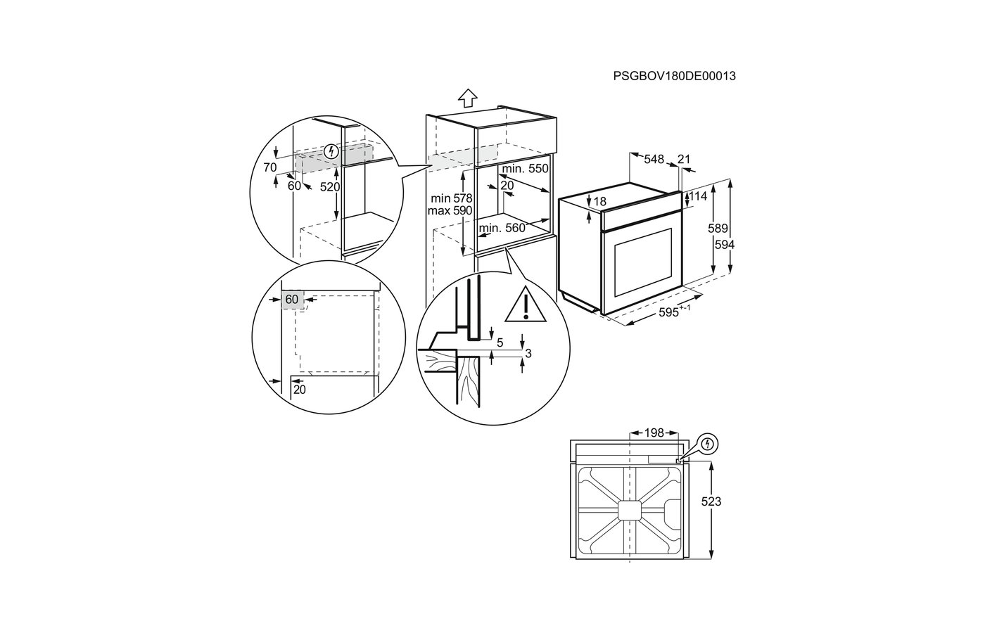 Электрический духовой шкаф Electrolux oef3h70tx