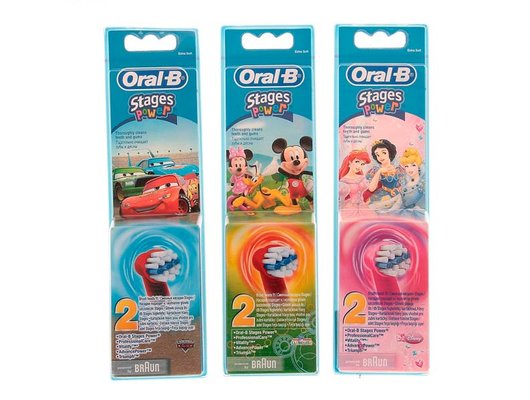 Насадки для эл. зубных щеток Oral-B EB10K  Kids Stage Power 2 шт (3 дизайна)