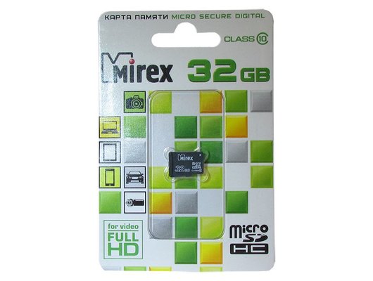 Карта памяти Mirex microSDHC 32Gb Class 10 (13612-MC10SD32)