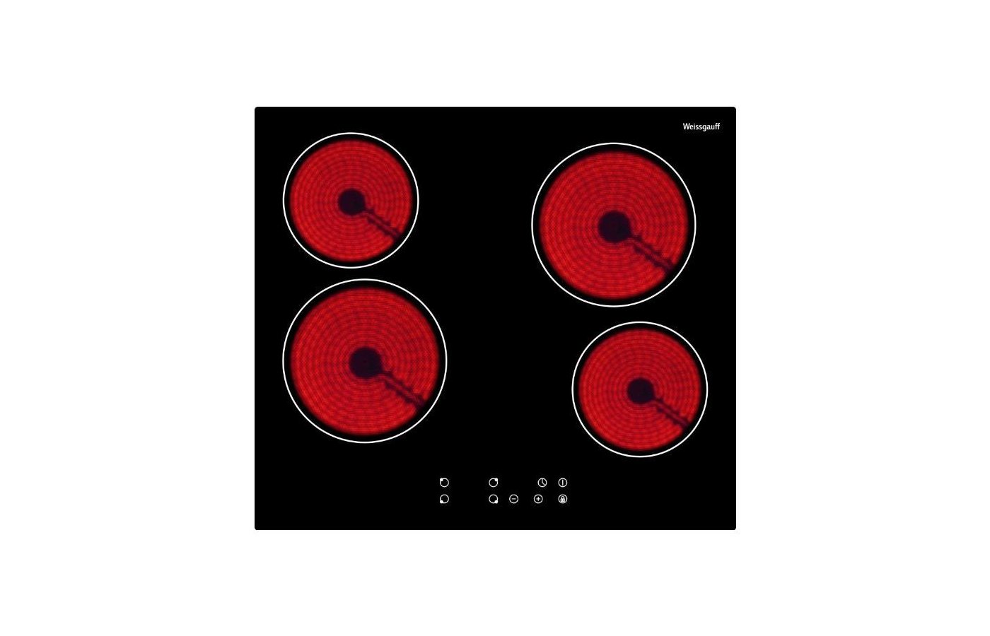 Индикатор варочной панели. Варочная панель Weissgauff HV 640 B. Электрическая варочная панель Weissgauff HV 6140 B. Стеклокерамическая панель Weissgauff HV 640 B. Варочная панель Hansa Schott Ceran.