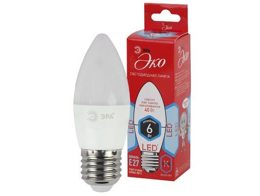 Лампочки LED E27 ЭРА LED B35-6W-840-E27