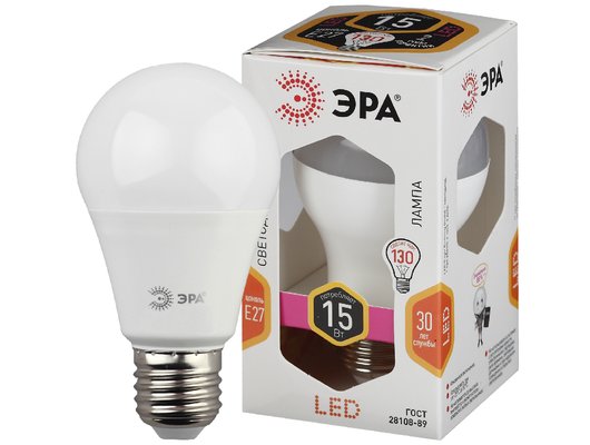 Лампочки LED E27 ЭРА LED A60-15W-827-E27