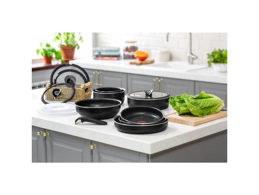 Набор посуды TEFAL 4181820 INGENIO BLACK сковороды 24/28/ съемн. ручка